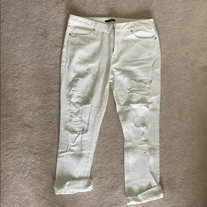 forever 21 white ripped jeans